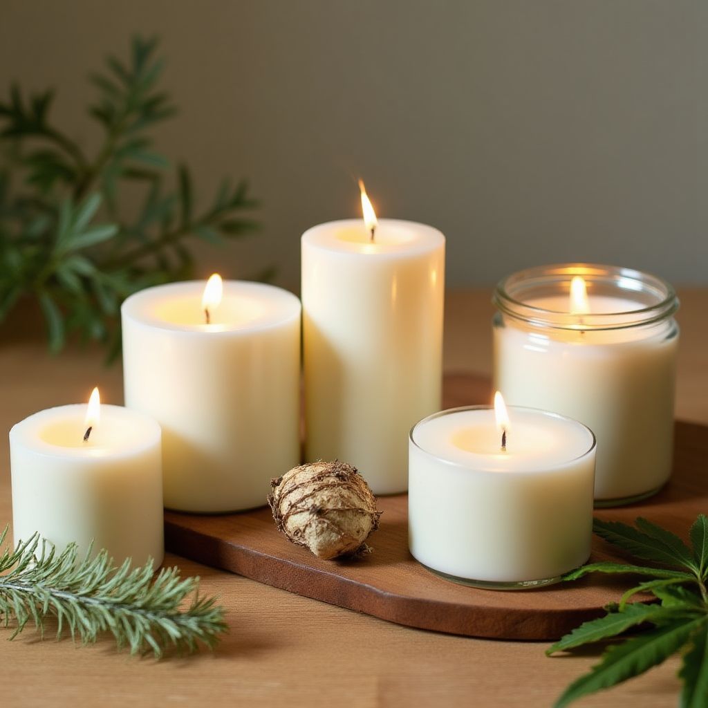 Candles in rustic setting